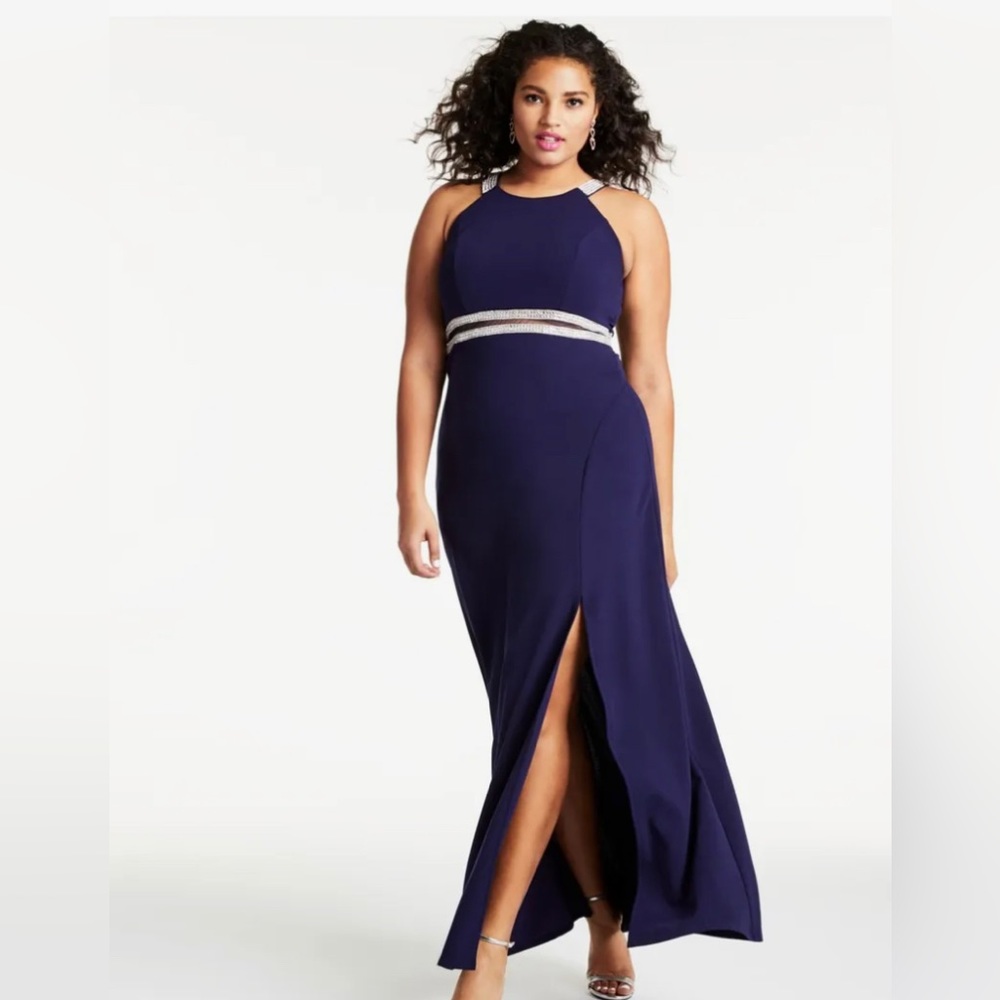 Sequin Hearts Navy Maxi Dress